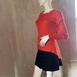 J. Crew Textured Orange-Red Linen Sweater